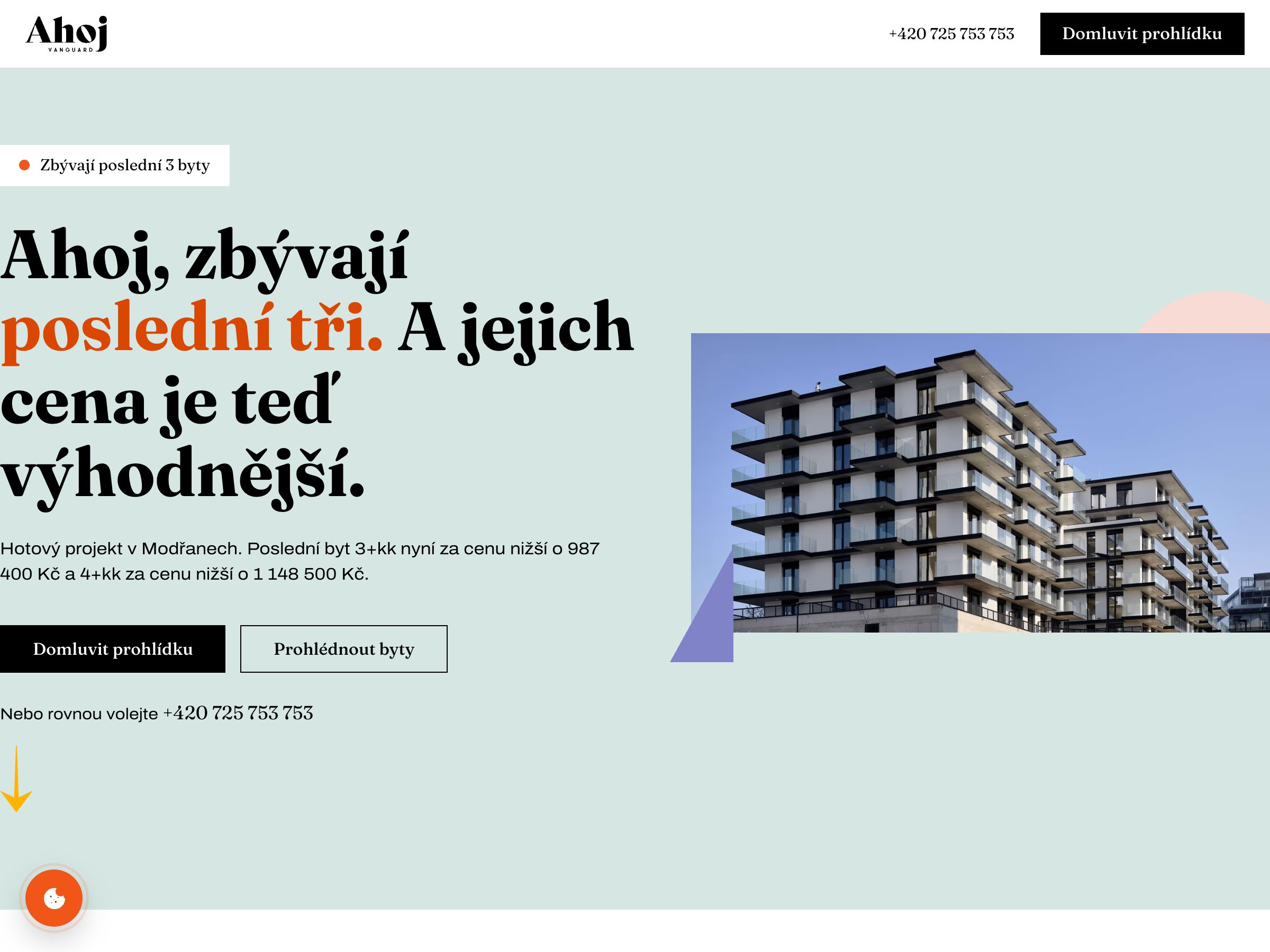Náhled webu Ahoj, Vanguard