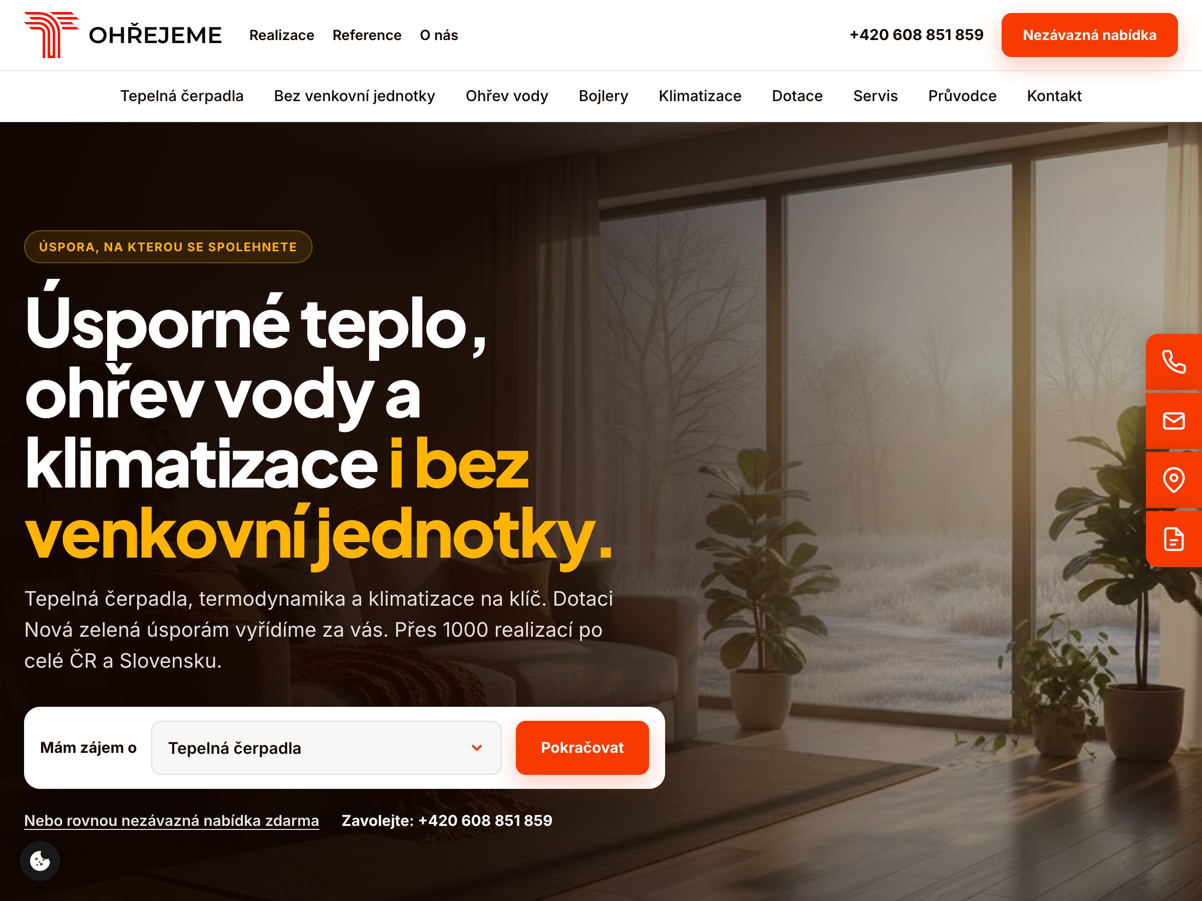 Náhled webu Ohřejeme.cz