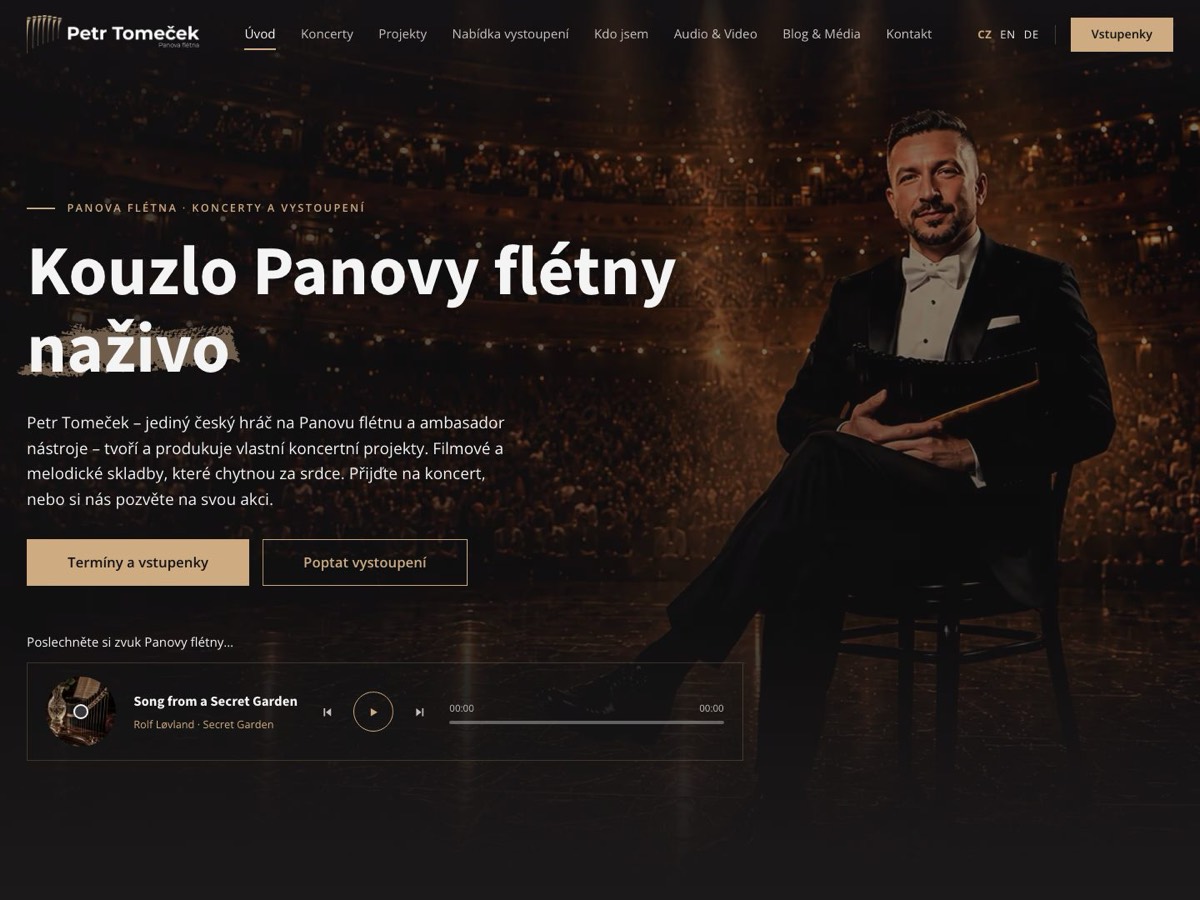 Náhled webu Petr Tomeček - Panova flétna