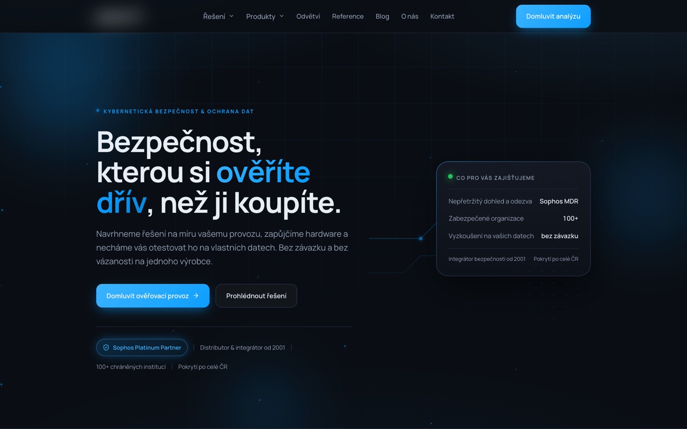 Náhled webu Kybernetická bezpečnost