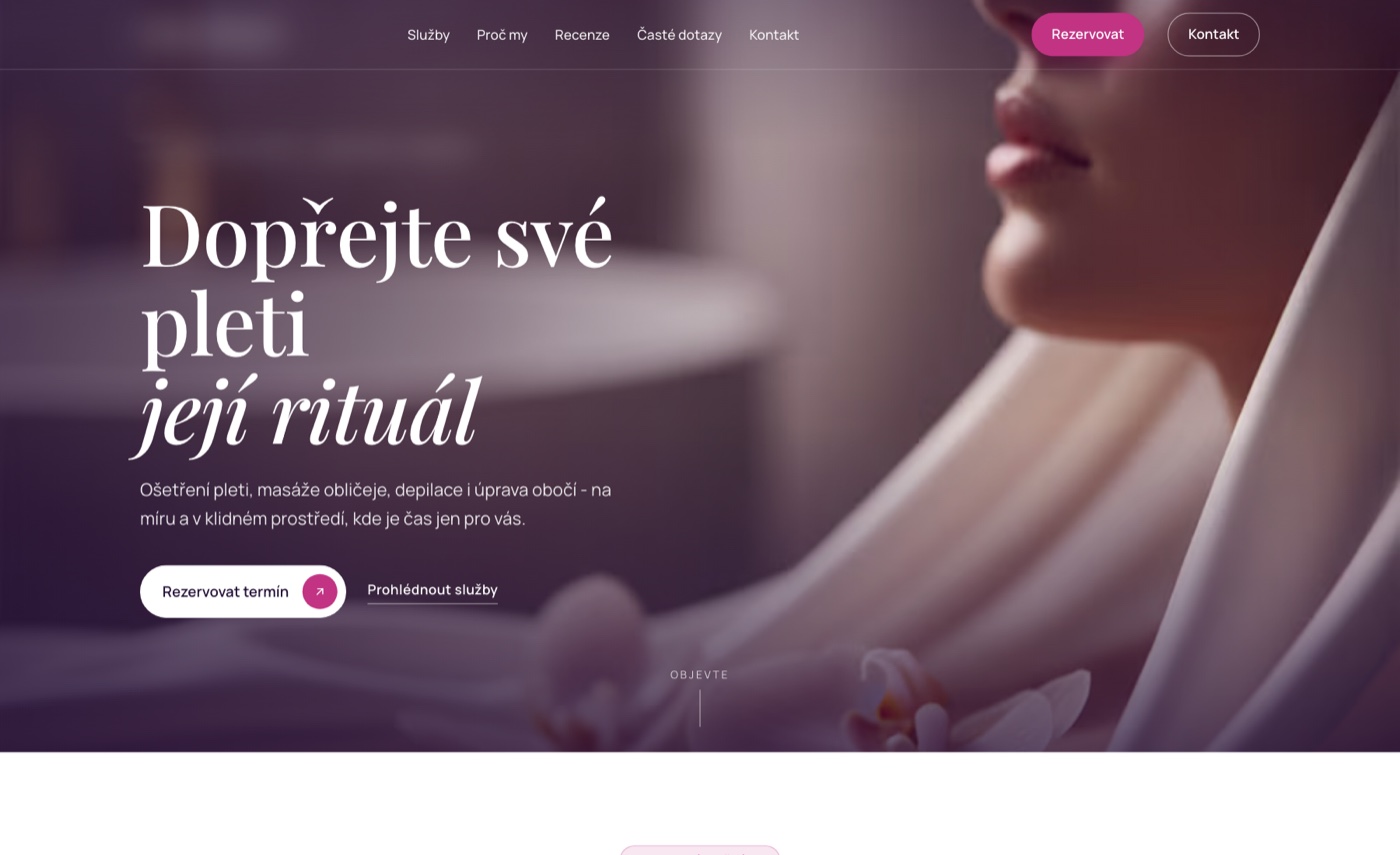 Náhled webu Studio péče o pleť