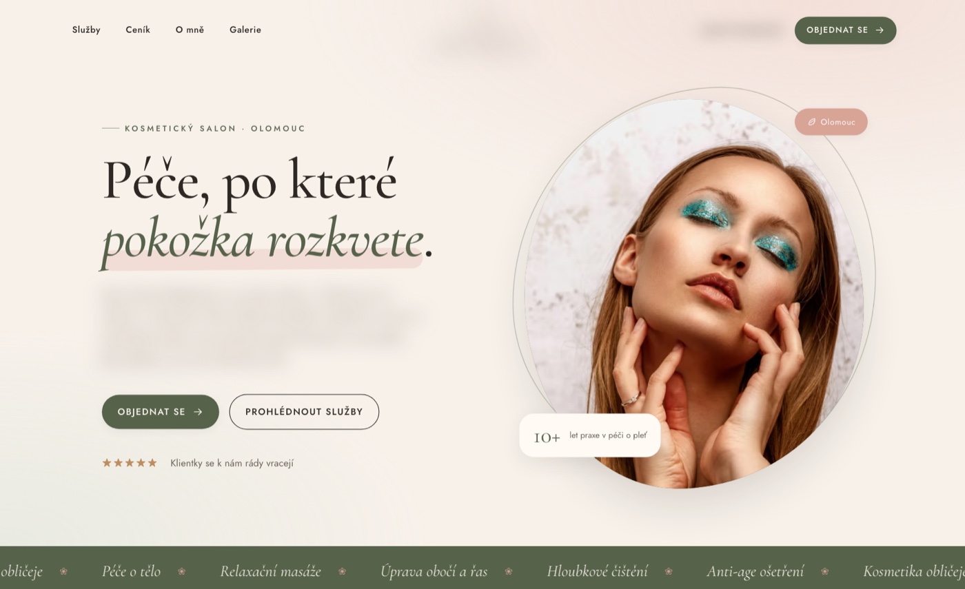 Náhled webu Kosmetický salon
