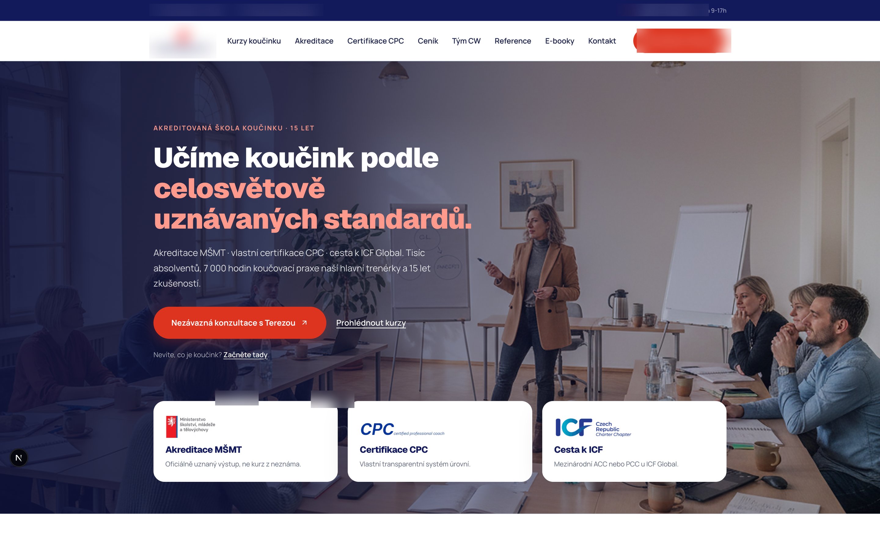 Náhled webu Škola koučinku