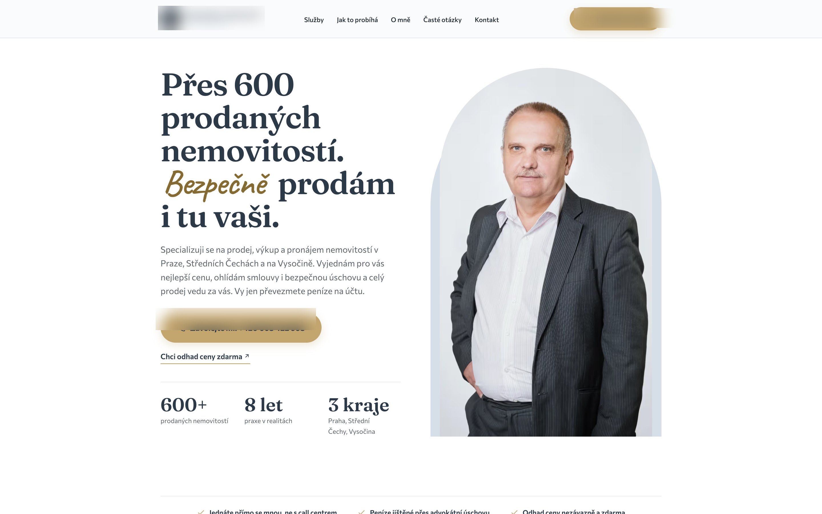 Náhled webu realitního makléře Rozboril