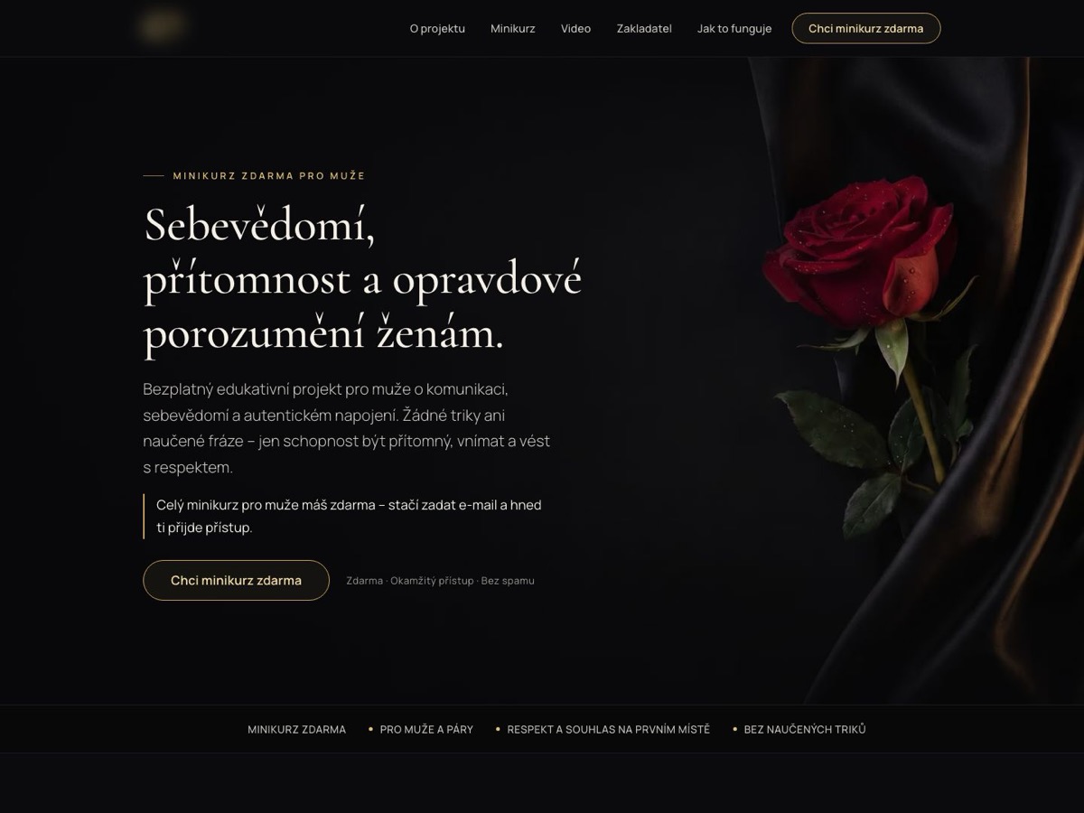 Náhled webu Online minikurz pro muže