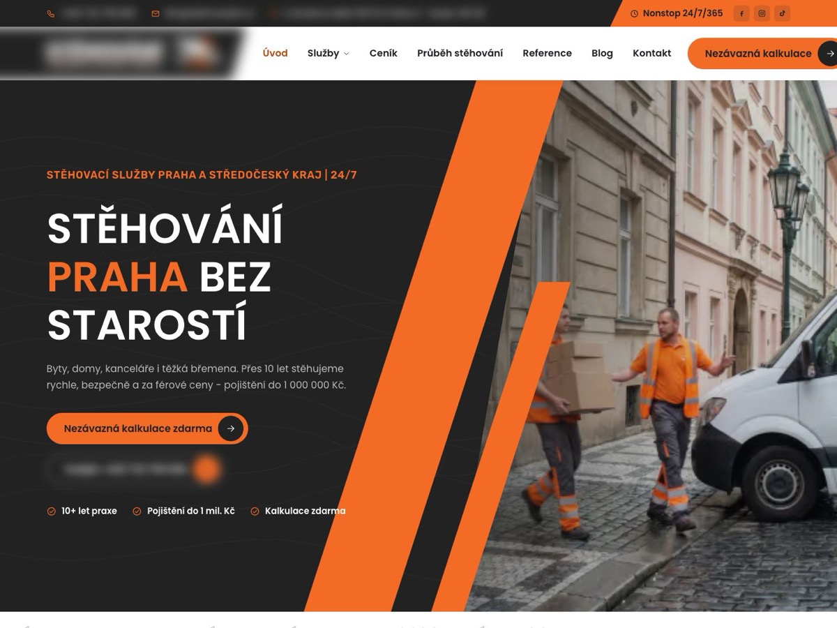 Náhled webu Stěhovací služby